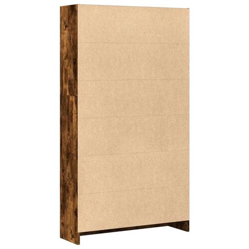 Bogreol 80x24x143 cm konstrueret træ røget egetræsfarve