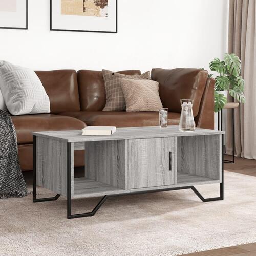 Sofabord 100x51x40 cm konstrueret træ grå sonoma-eg