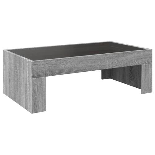 Sofabord med Infinity LED-lys 90x50x30 cm grå sonoma-eg