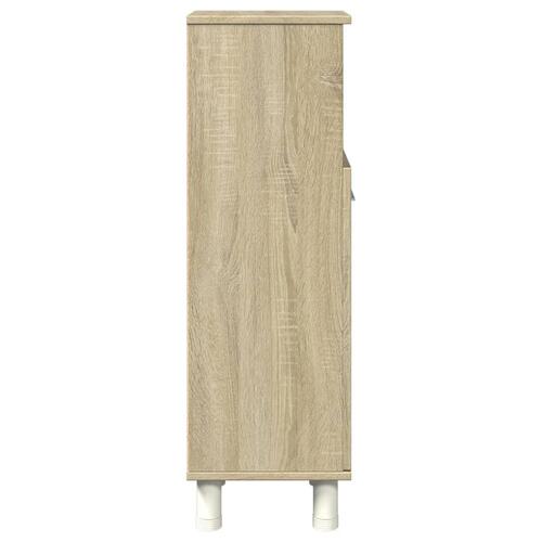 Badeværelsesskab 30,5x30x95 cm konstrueret træ sonoma-eg
