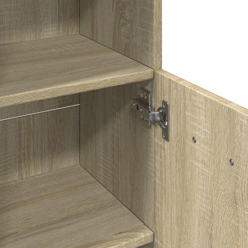 Badeværelsesskab 30,5x30x95 cm konstrueret træ sonoma-eg