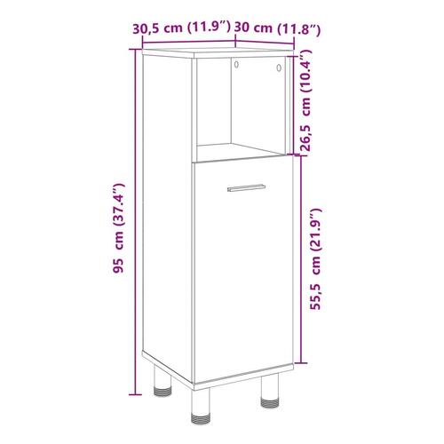 Badeværelsesskab 30,5x30x95 cm konstrueret træ sonoma-eg