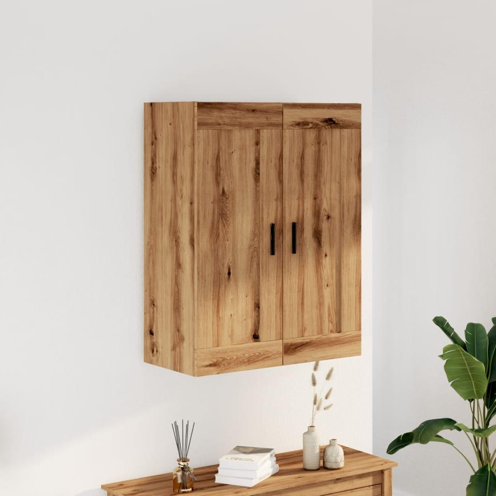 Vægskab 69,5x34x90 cm konstrueret træ egetræsfarve