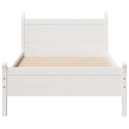 Sengeramme uden madras 90x190 cm massivt fyrretræ hvid