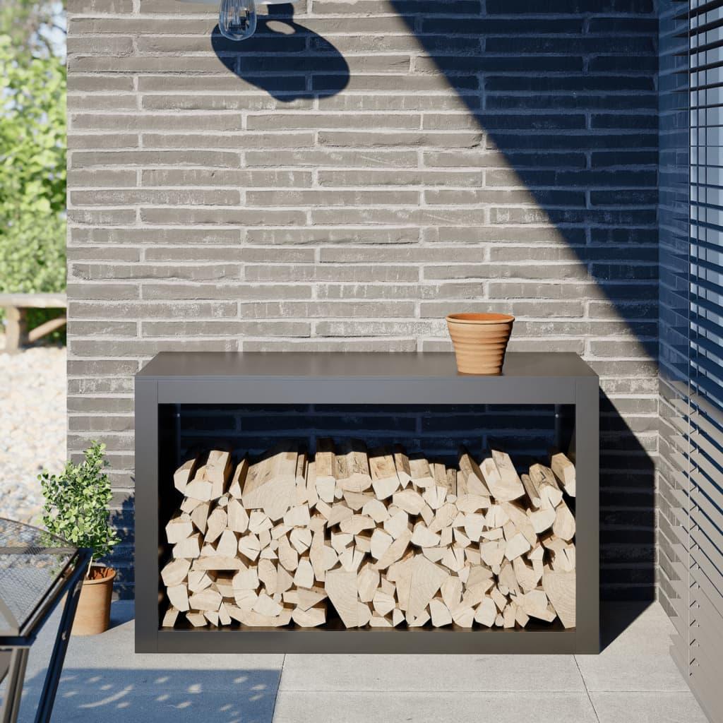 Brændestativ Stål Hvid - Stål/Antracitgrå / 100 x 40 x 60 cm