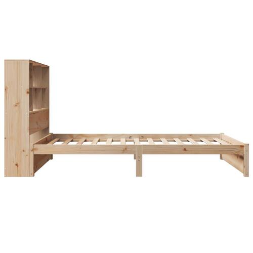 Seng med reol uden madras 75x190 cm massivt fyrretræ