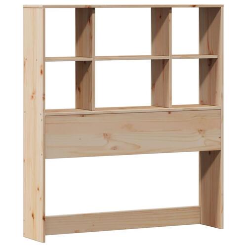 Seng med reol uden madras 75x190 cm massivt fyrretræ