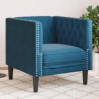 Chesterfield-sofastol fløjl blå