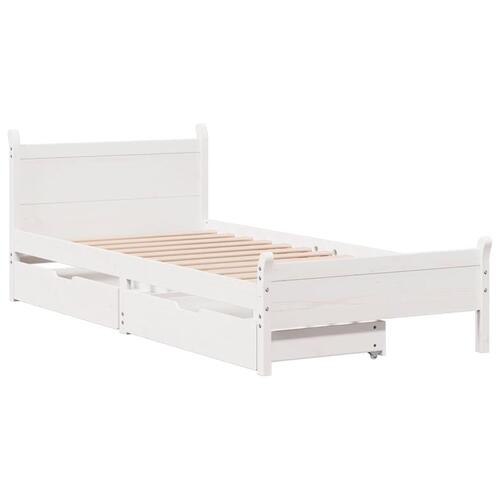 Sengeramme uden madras 90x190 cm massivt fyrretræ hvid