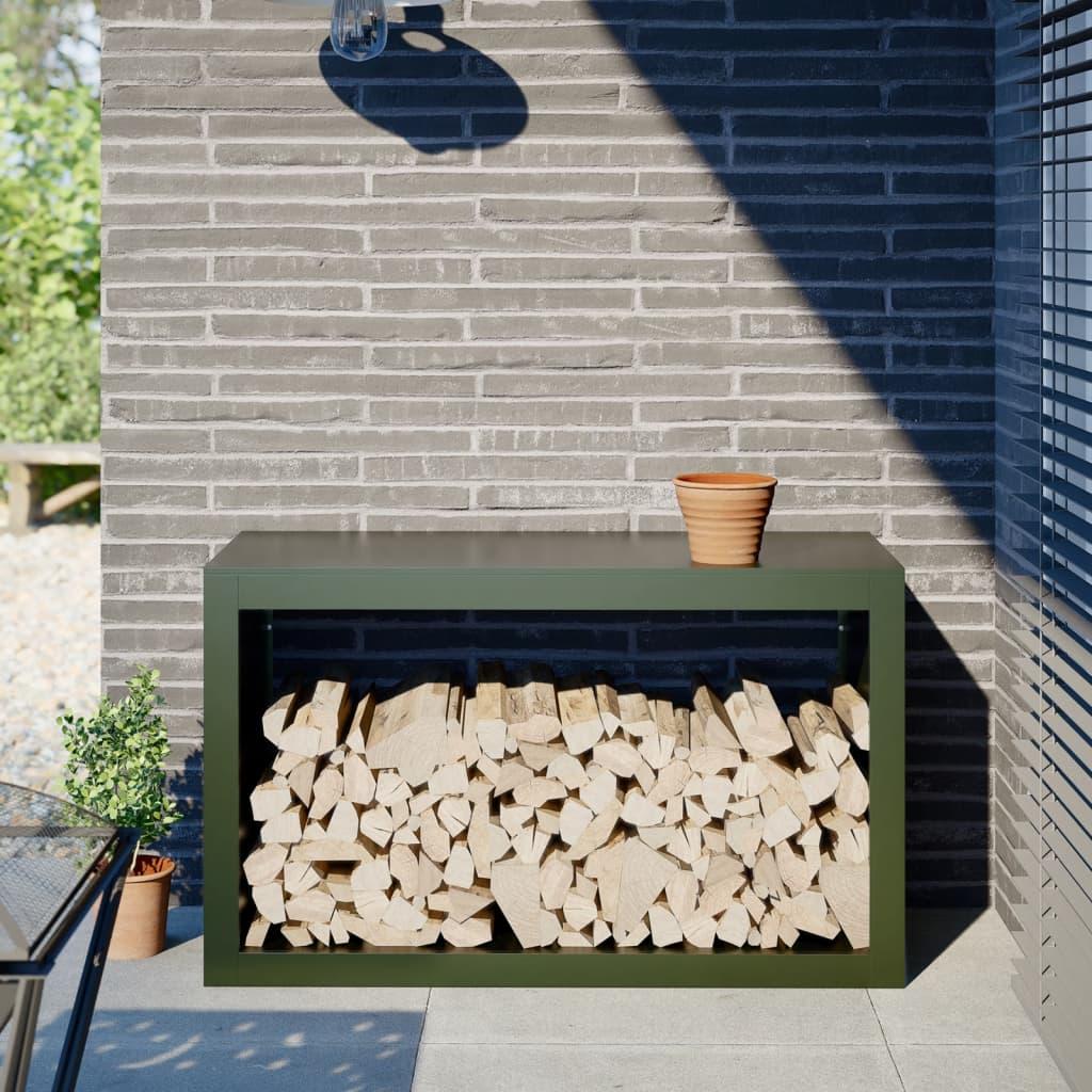 Brændestativ Stål Hvid - Stål/Grøn / 100 x 40 x 60 cm