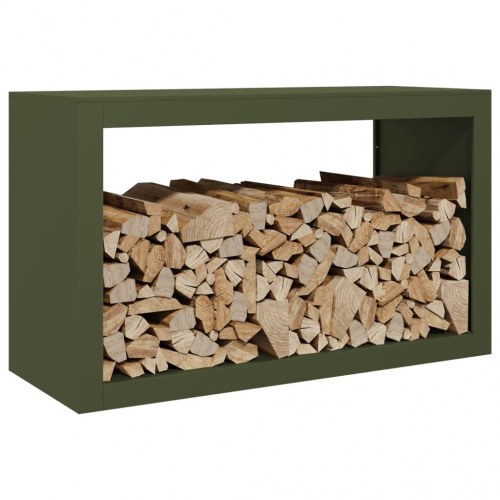Brændestativ 100 × 40 × 60 cm - stål, grøn