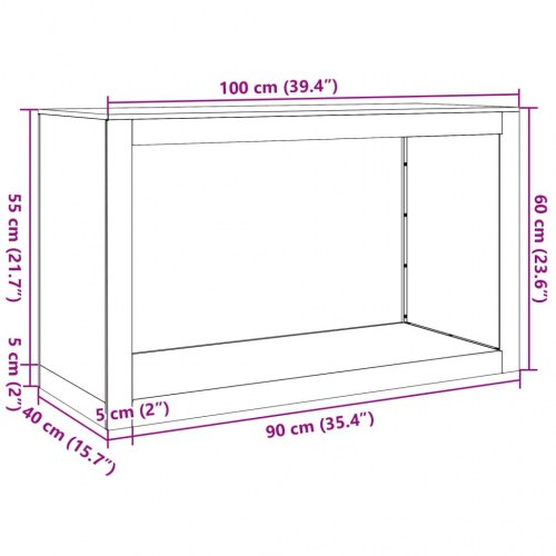 Brændestativ 100 × 40 × 60 cm - stål, grøn