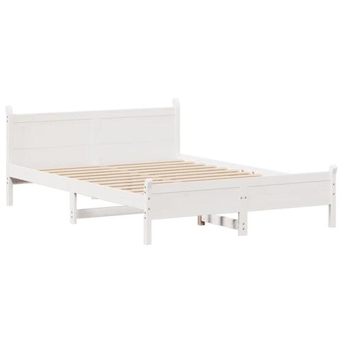 Sengeramme uden madras 140x200 cm massivt fyrretræ hvid