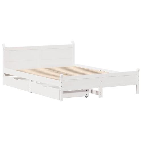 Sengeramme uden madras 160x200 cm massivt fyrretræ hvid