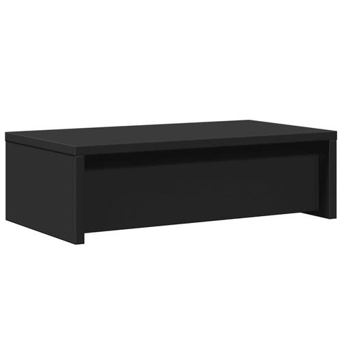 Skærmholder med skuffer 50x27x15 cm konstrueret træ sort