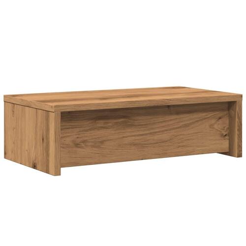 Skærmholder med skuffer 50x27x15 cm konstrueret træ kunsteg