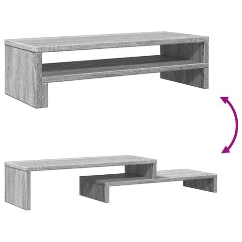 Skærmstander 54x22x15 cm konstrueret træ grå sonoma-eg