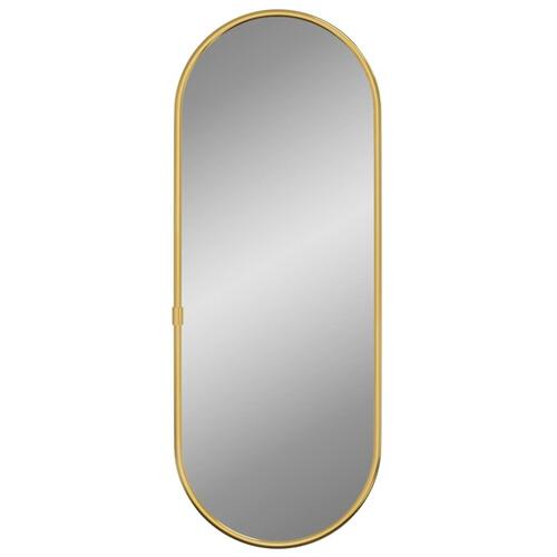 Vægspejl 40x15 cm oval guldfarvet