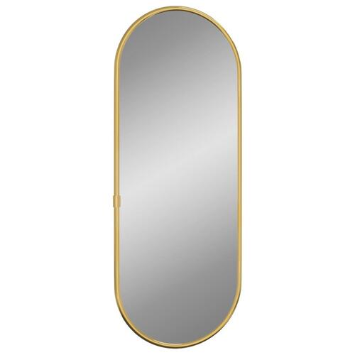 Vægspejl 40x15 cm oval guldfarvet