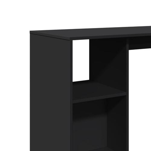 Barbord med hylde 124x46x103,5 cm konstrueret træ sort