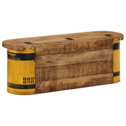 Opbevaringsbænk/skænk 120x30x40 cm massivt genbrugstræ