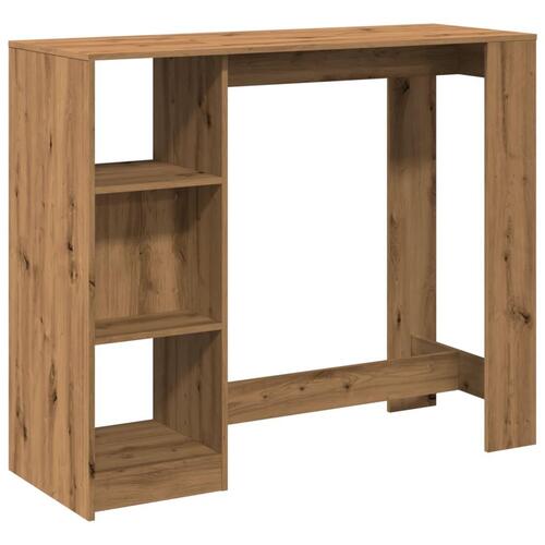Barbord m. hylde 124x46x103,5 cm konstrueret træ egetræslook