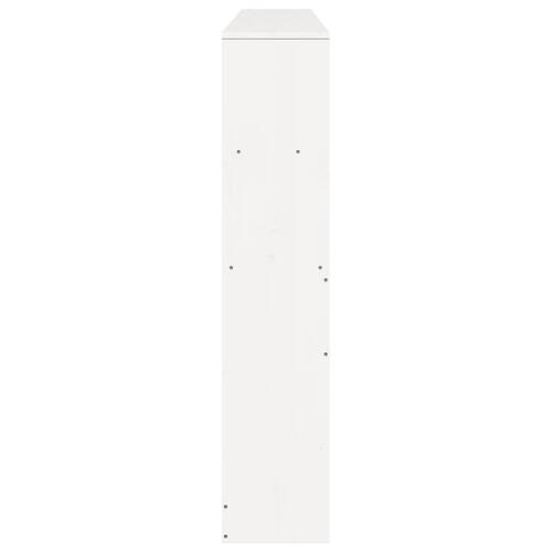 Sengegavl med opbevaring 180 cm massivt fyrretræ hvid