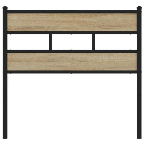 Sengegavl 80 cm jern og konstrueret træ sonoma-eg