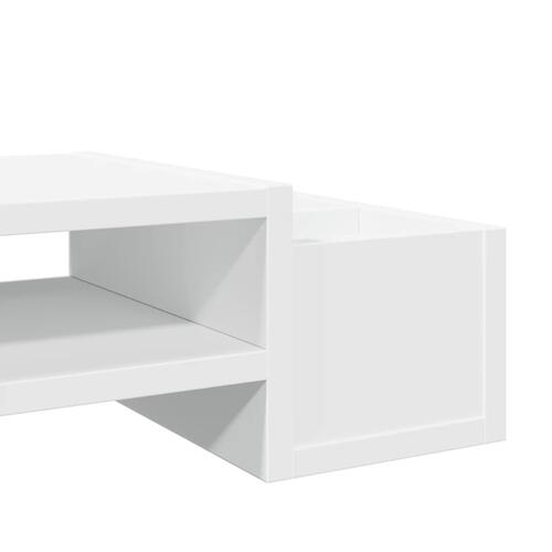 Skærmholder med opbevaring 100x27x15 cm konstrueret træ hvid