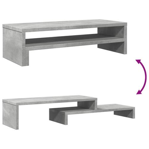 Skærmholder 54x22x15 cm konstrueret træ betongrå
