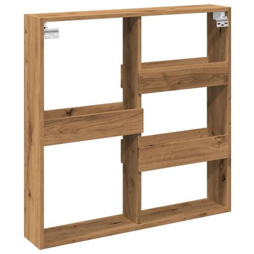 Vægskab 80x15x80 cm konstrueret træ egetræsfarve