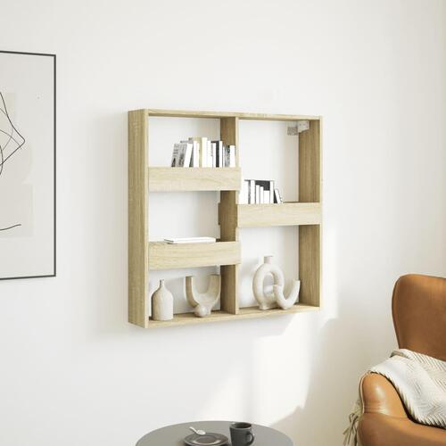 Vægskab 80x15x80 cm konstrueret træ sonoma-eg