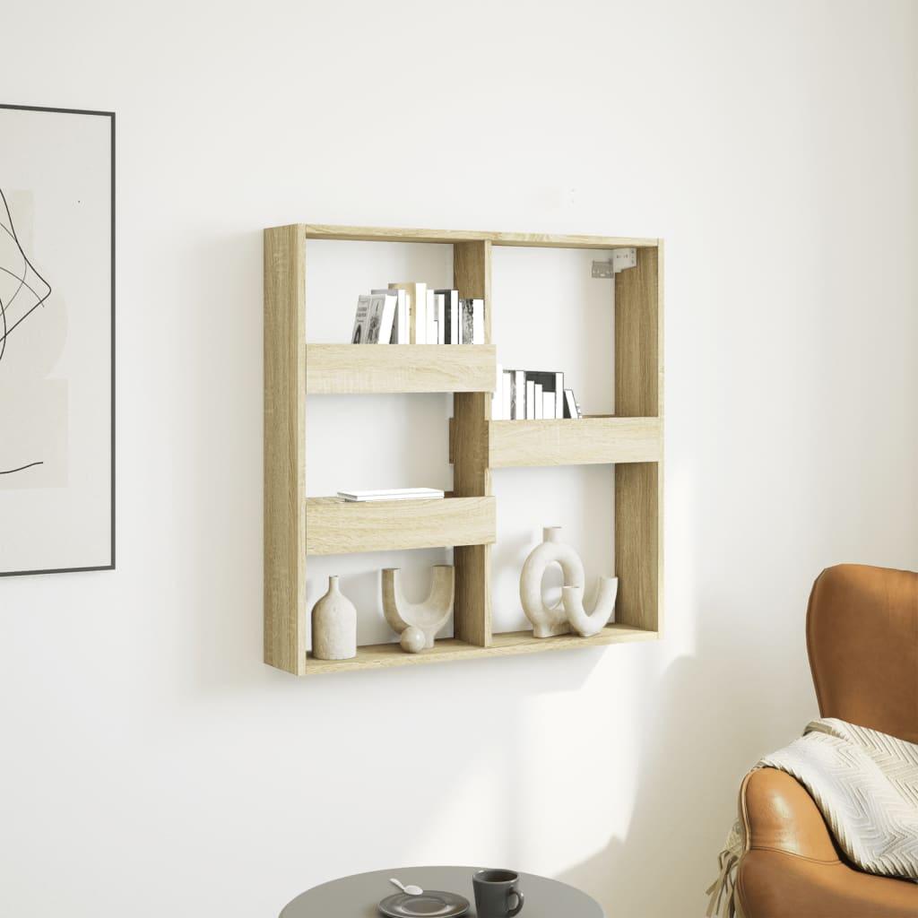 Vægskab 80x15x80 cm konstrueret træ sonoma-eg