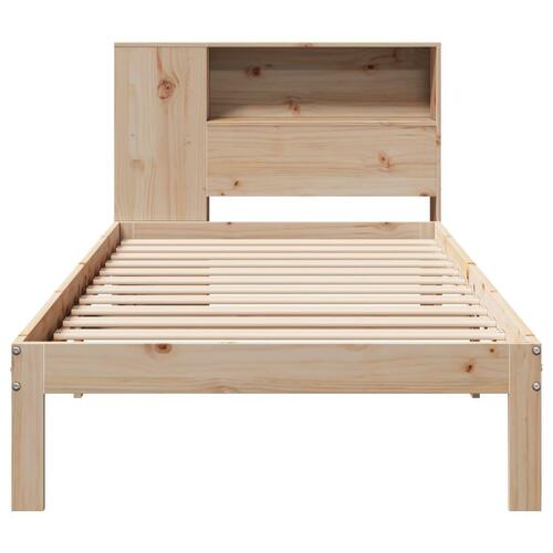 Seng med reol uden madras 90x190 cm massivt fyrretræ