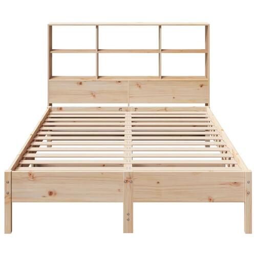 Seng med reol uden madras 150x200 cm massivt fyrretræ