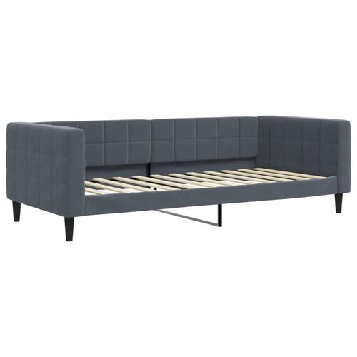 Daybed med udtræk og madras 100x200 cm velour mørkegrå