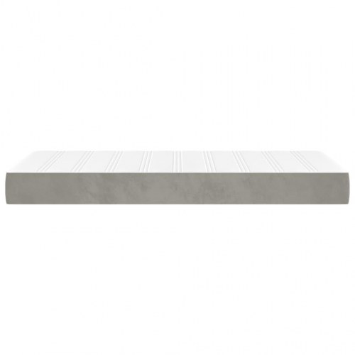 Springmadras med pocketfjedre - medium 100×220×20 cm, fløjl lysegrå
