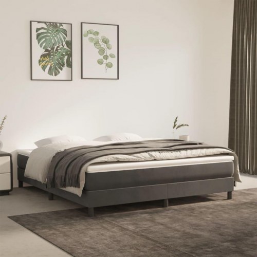 Springmadras med pocketfjedre - medium, 160×220×20 cm, fløjl mørkegrå