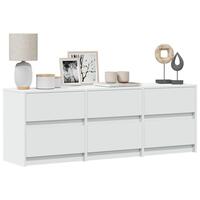 Tv-bord med LED-lys 140x34x50 cm konstrueret træ hvid