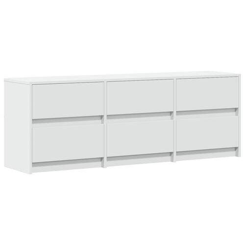 Tv-bord med LED-lys 140x34x50 cm konstrueret træ hvid