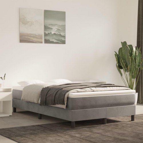 Springmadras med pocketfjedre - medium, 120×220×20 cm, fløjl lysegrå