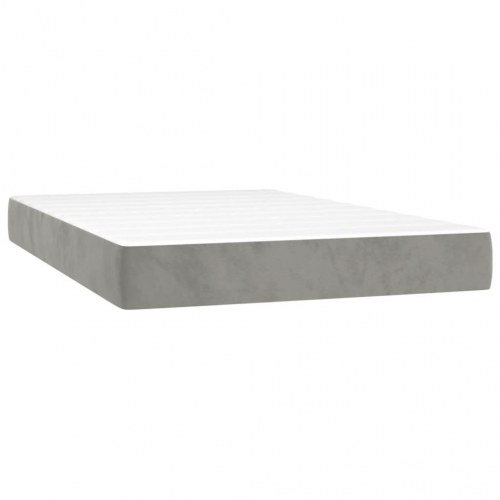 Springmadras med pocketfjedre - medium, 120×220×20 cm, fløjl lysegrå
