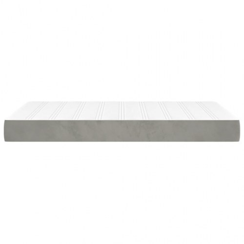Springmadras med pocketfjedre - medium, 120×220×20 cm, fløjl lysegrå