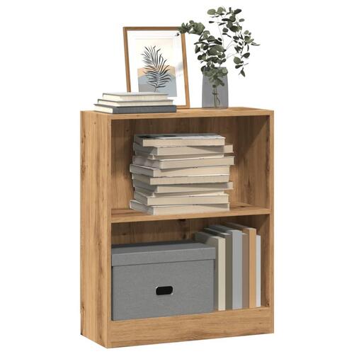 Bogreol 60x24x76 cm konstrueret træ egetræsfarvet