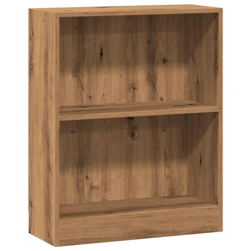 Bogreol 60x24x76 cm konstrueret træ egetræsfarvet