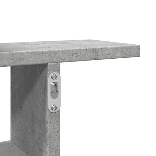 Væghylder 2 stk. 38x12x38 cm konstrueret træ betongrå