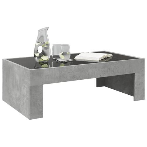Sofabord med Infinity LED-lys 90x50x30 cm betongrå