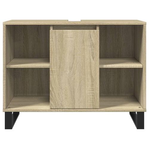 Badeværelsesskab 80x33x60 cm konstrueret træ sonoma-eg