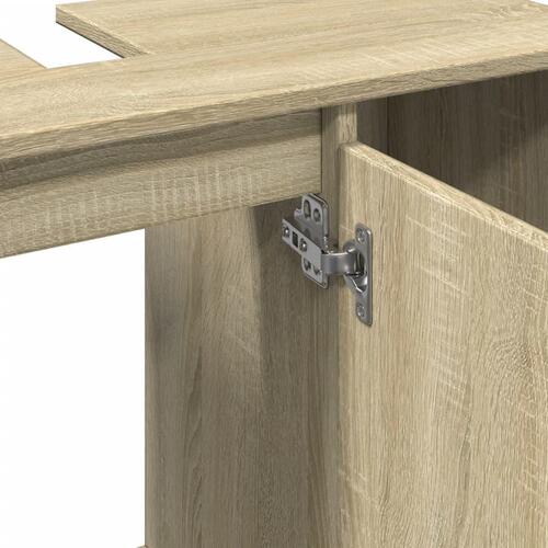 Badeværelsesskab 80x33x60 cm konstrueret træ sonoma-eg