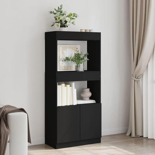 Skab 63x33x140 cm konstrueret træ sort